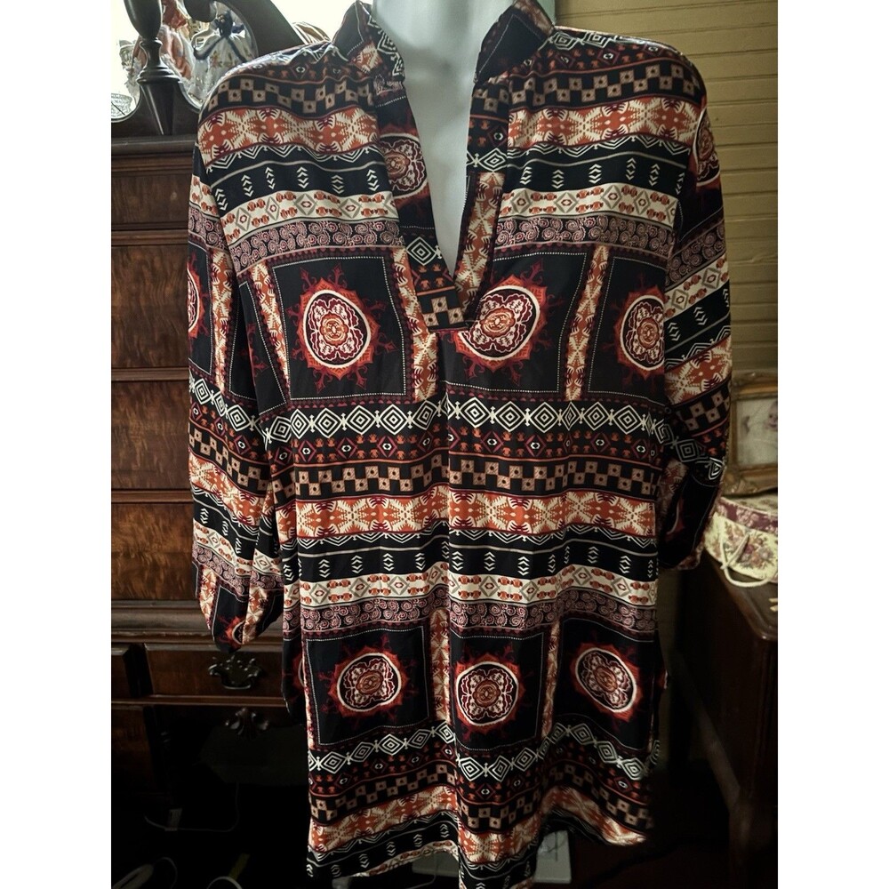 Auditions Size Medium Multicolor Pullover Blouse 36” Bust 26” L